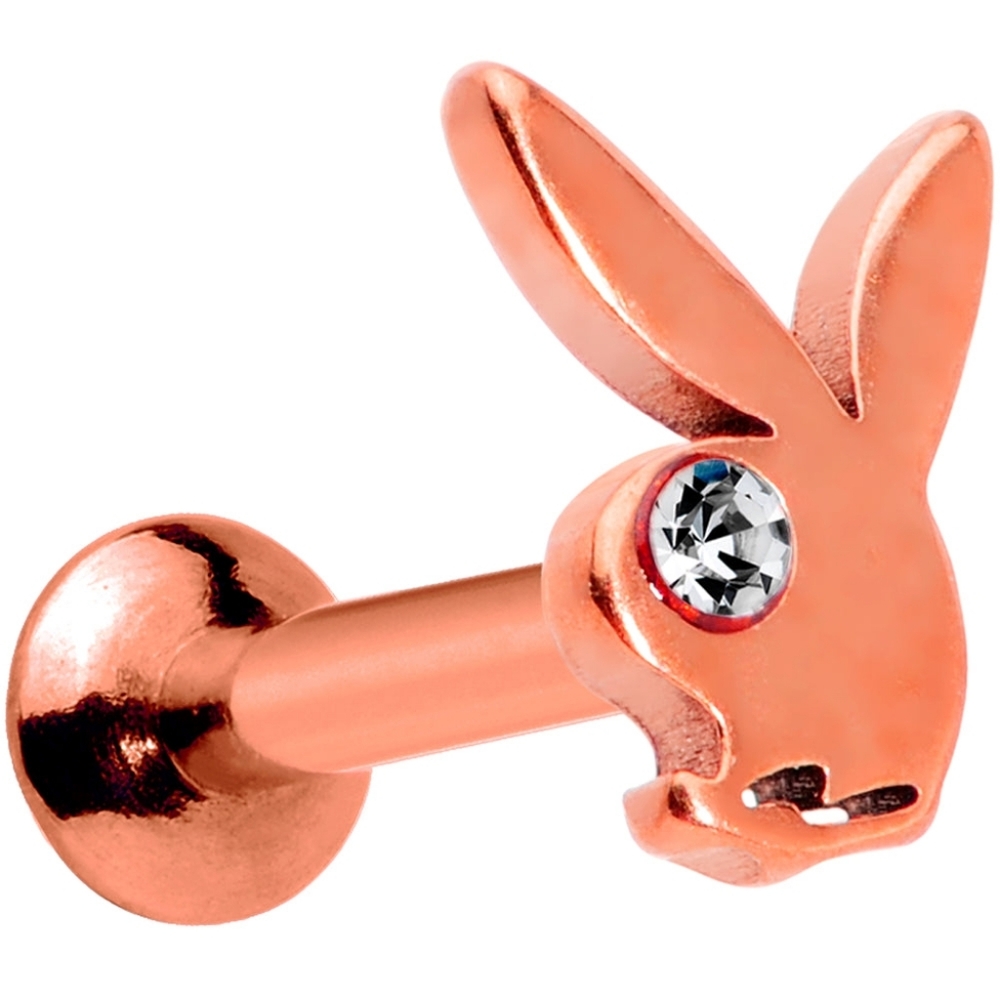 2/30$ Or 3/$35 NEW!‎ Rose Gold Playful Sexy Play Boy Bunny Earrings-(#1,048)